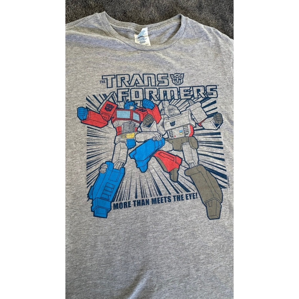 Transformers Optimus Prime Megatron Graphic Tee Gray Medium Delta Ringspun